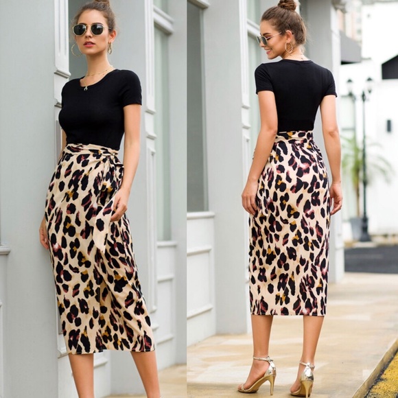XENA leopard print midi skirt - Picture 2 of 3